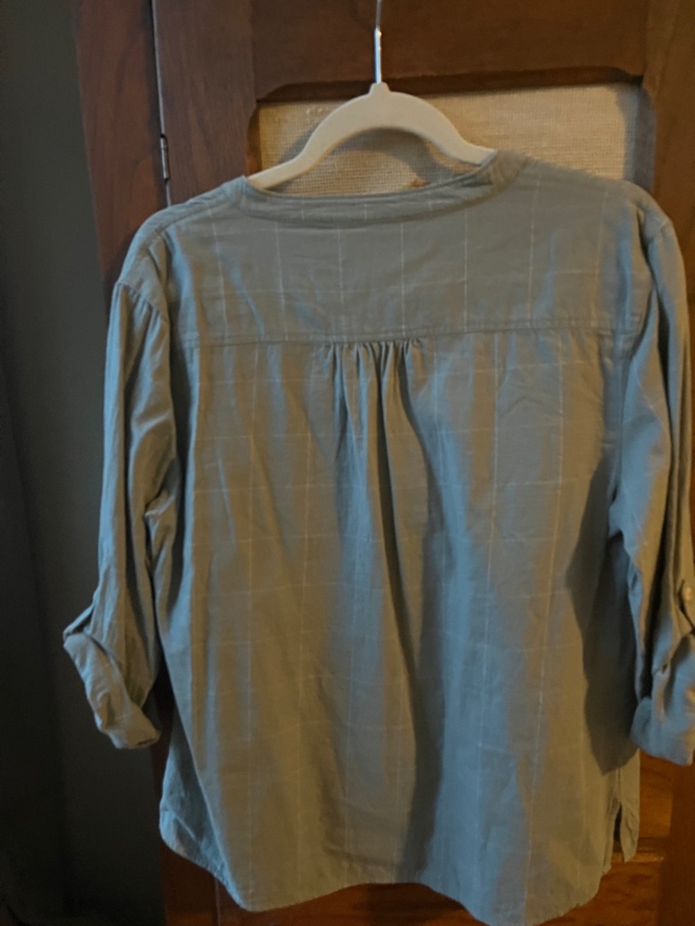 Carve Designs Pale Blue Windowpane Henley Tunic - Picture 3 of 3